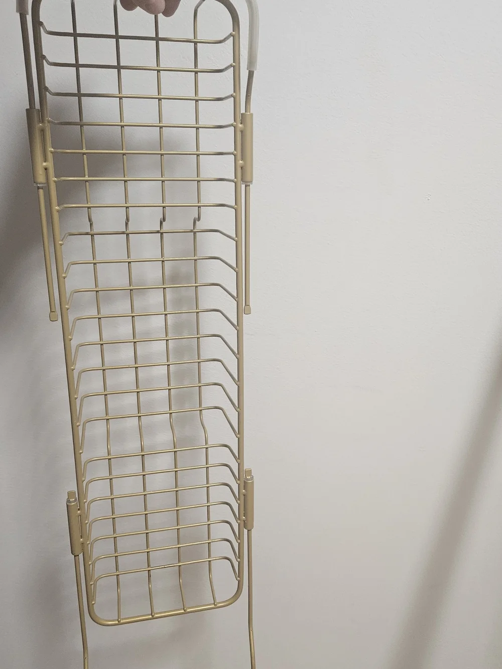 Beige Gold Metal Bathtub Caddy
